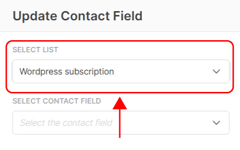 Emailchef Flow: action update contact field