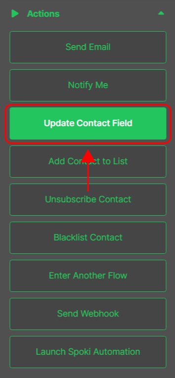 Emailchef Flow: action update contact field