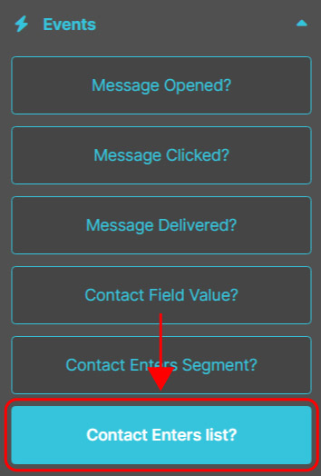 Emailchef Flow: event contact enters list