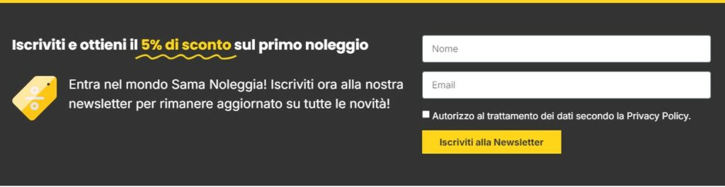 Modulo codice promo newsletter