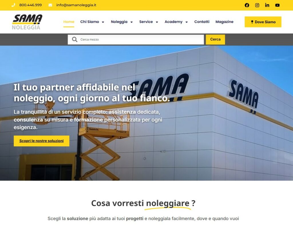 Sito web Sama Noleggia