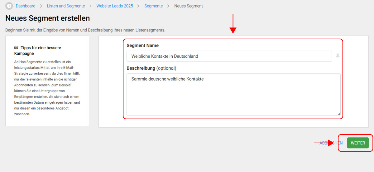 So segmentieren Sie Ihre Kontaktliste