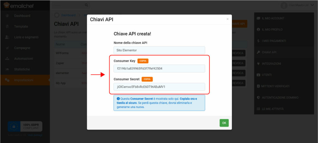 Integrazione Emailchef e Elementor