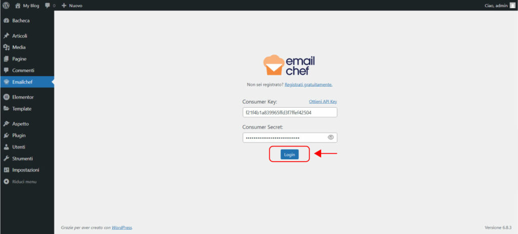 Integrazione Emailchef e Elementor