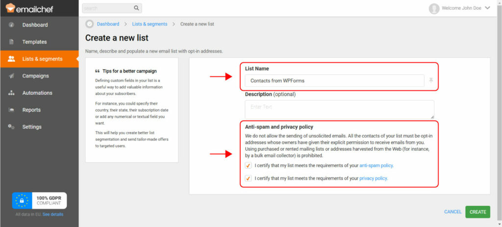 Free Plugin for WPForms: Send Email Marketing with WordPress