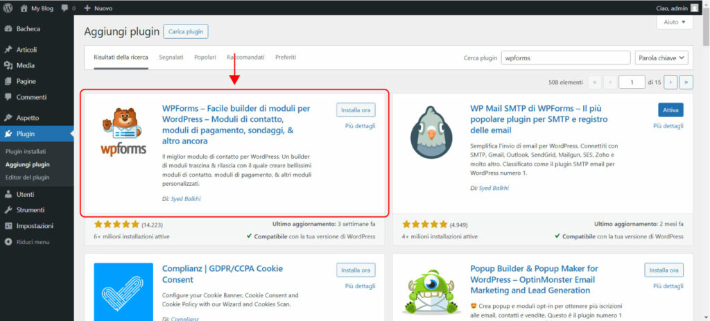 Integrazione Emailchef e WPForms
