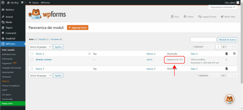Integrazione Emailchef e WPForms